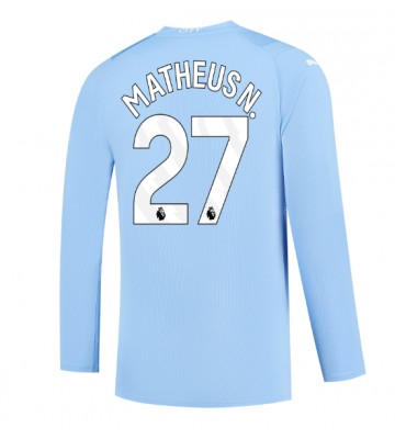 Manchester City Matheus Nunes #27 Koszulka Podstawowych 2023-24 Długi Rękaw